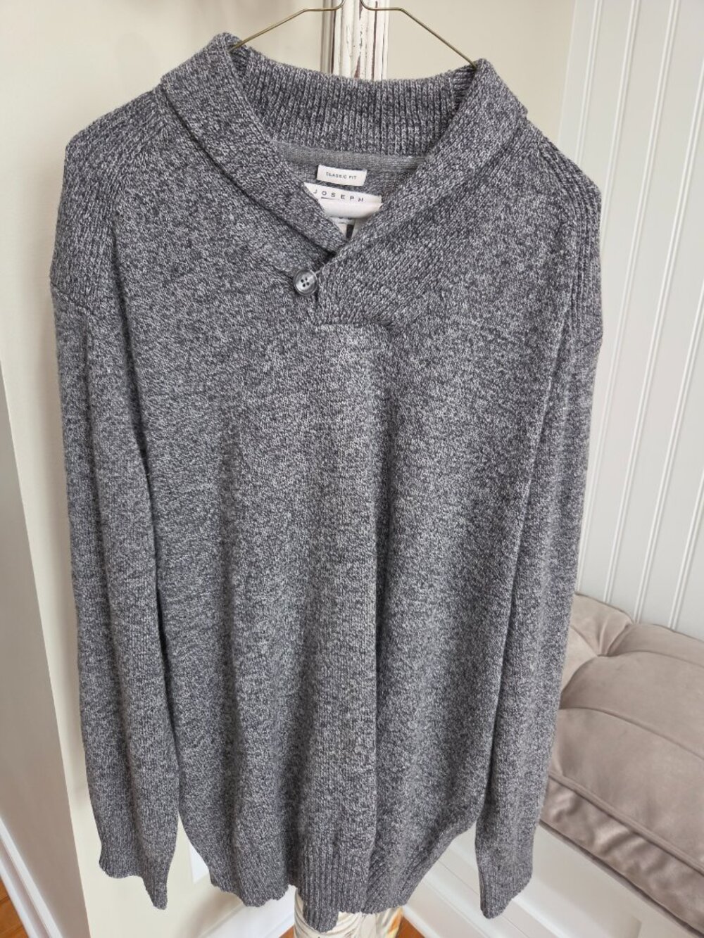 Men's Joseph Abboud Wool Blend Sweater 2X Classic Fit Heritage Gray V-Neck New